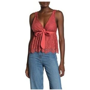 FREE People Chante Lace Tank Top Frenchie Kiss